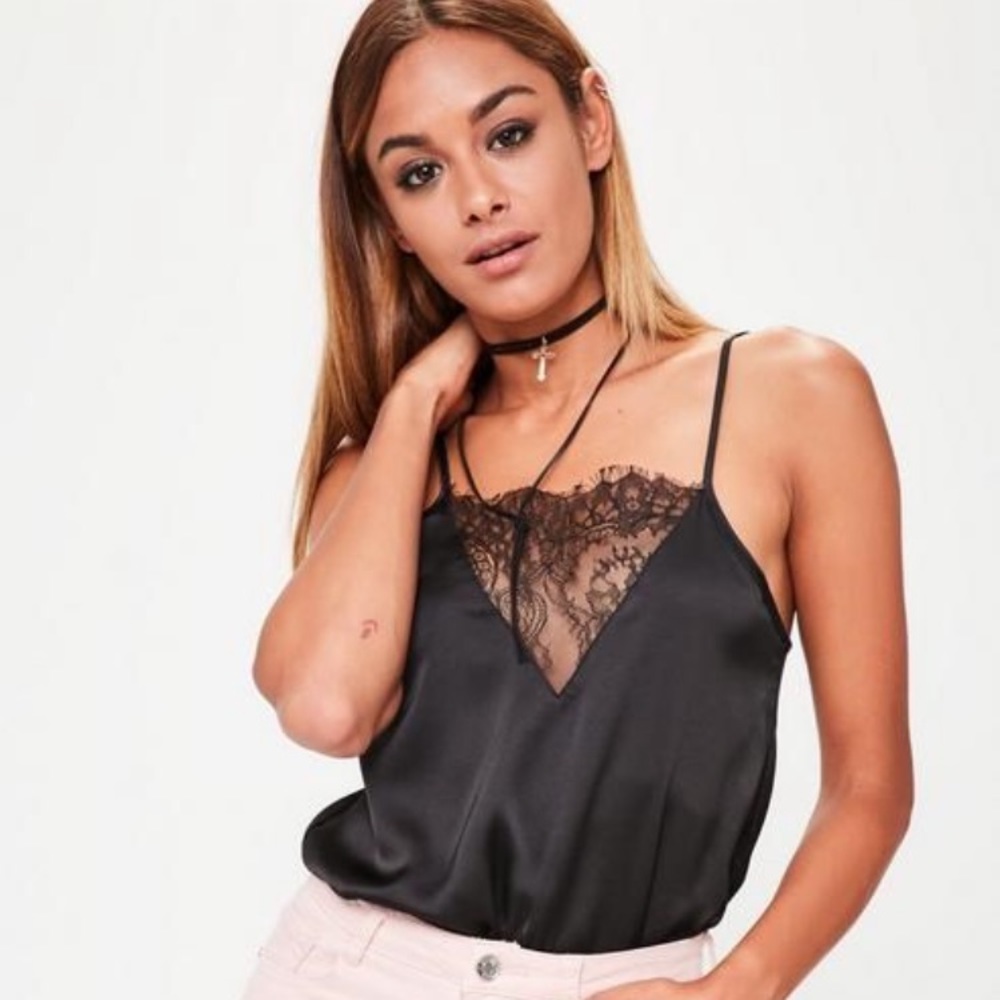 Black lace bodysuit.